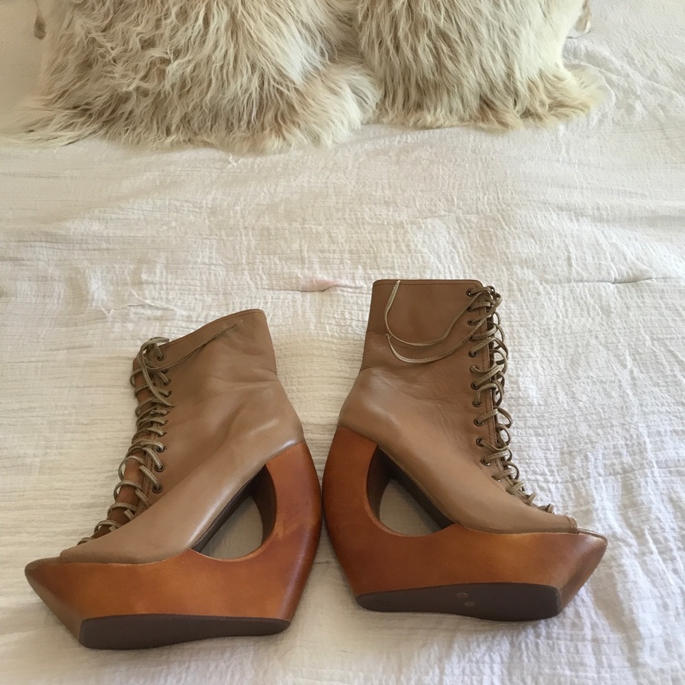 JEFFREY CAMPBELL ROCKIN-HI SOLD OUT LEATHER